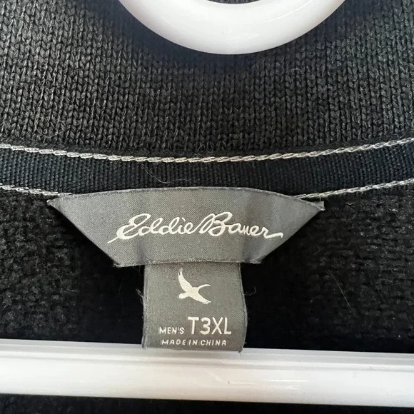 Eddie Bauer Mens Sweater Snap Mock Neck Pullover Preppy Gray Size T3XL 3XL Tall - Picture 8 of 9